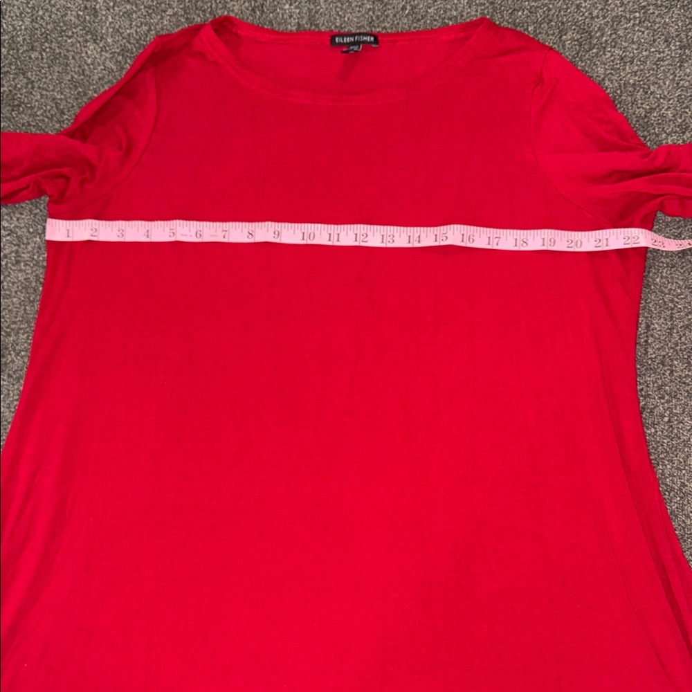 Eileen Fisher Rich Red Long Sleeve Tunic - Picture 4 of 7